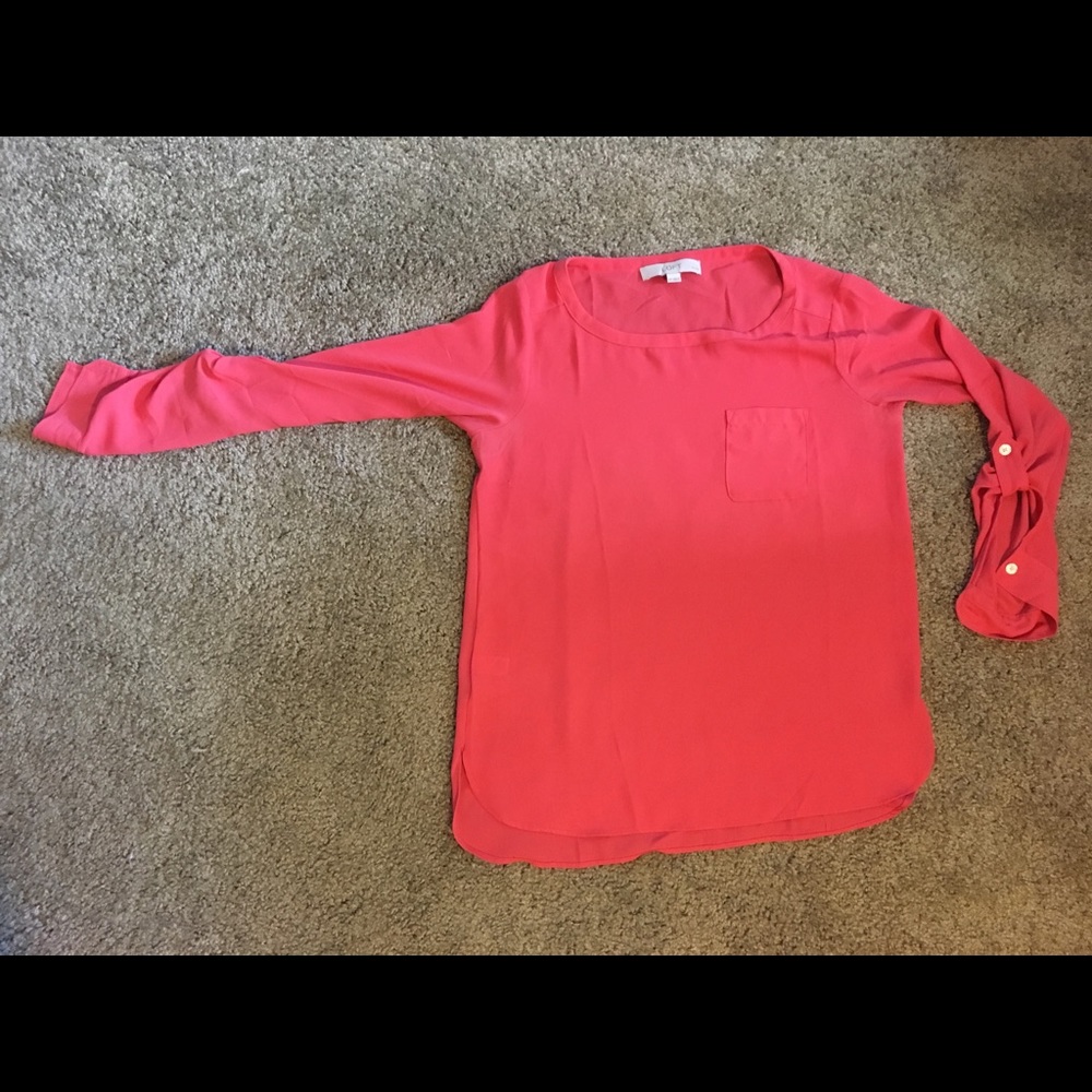 Loft Coral Long Sleeve Top